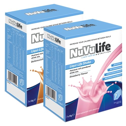 NuVu Life, Liquid-Life Shake. High Calorie, High Protein, Nutrient Rich Powdered Drink Mix for Weight Gain or Meal Replacement (50 g (Pack of 7), Vanilla)