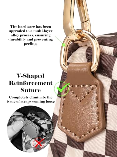 Image of Black and White Checkered Crossbody Bag Bum Bag for Women,Spacious Checkered Purse Fanny Packs Belt Bag