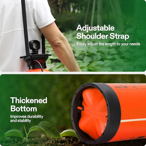 Image of VIVOSUN 1.35-Gallon Pump Pressure Sprayer, Pressurized Lawn & Garden Water Spray Bottle with Adjustable Shoulder Strap, for Spraying Plants, Garden Watering and Household Cleaning