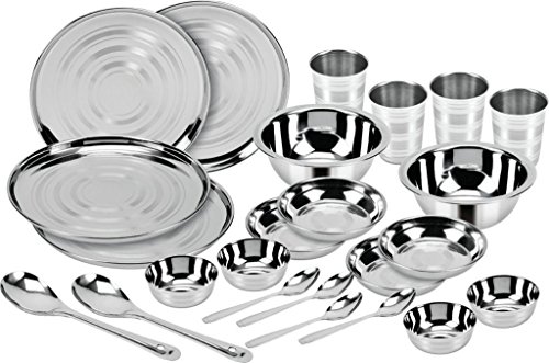 New Rudraksha Stainless Steel Dinner Set of 24 Pcs
