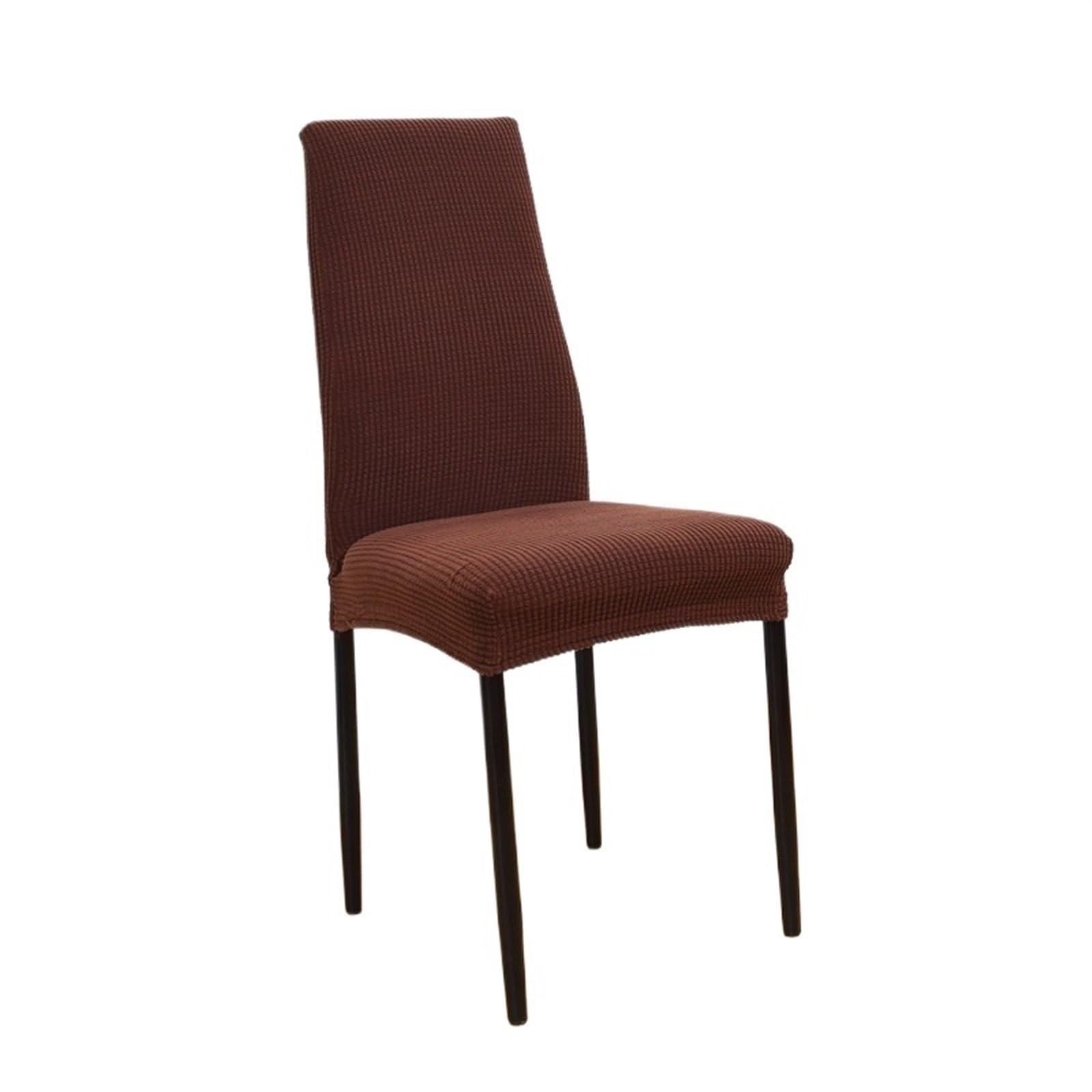 Narrow Back Dining Chair Covers Polyester Thicken Elastic Seat Case Office Hotel Restaurant Banquet Chair Cover Dining Chair Covers (Color : Dark Coffee, Size : Back Height 51-56cm)