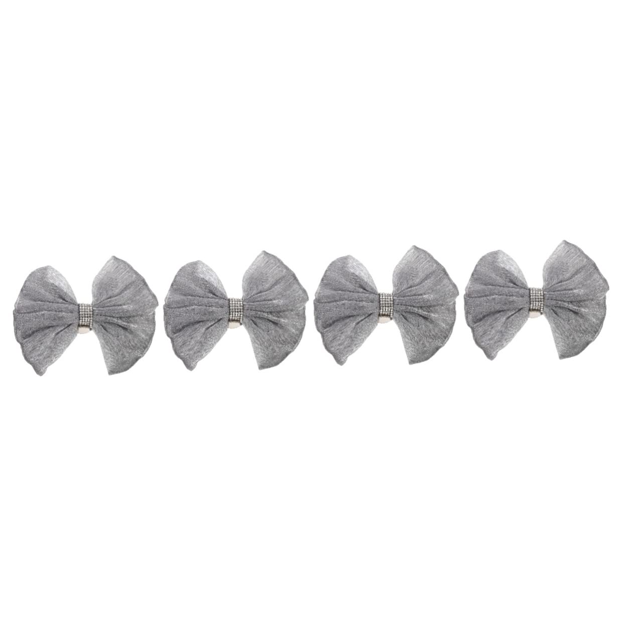 Vaguelly 4 Pièces Attaches de Rideaux Tulle avec Noeud Décorations Élégantes pour Fenêtres et Bureau et Faciles à Installer Gris pour Voilages