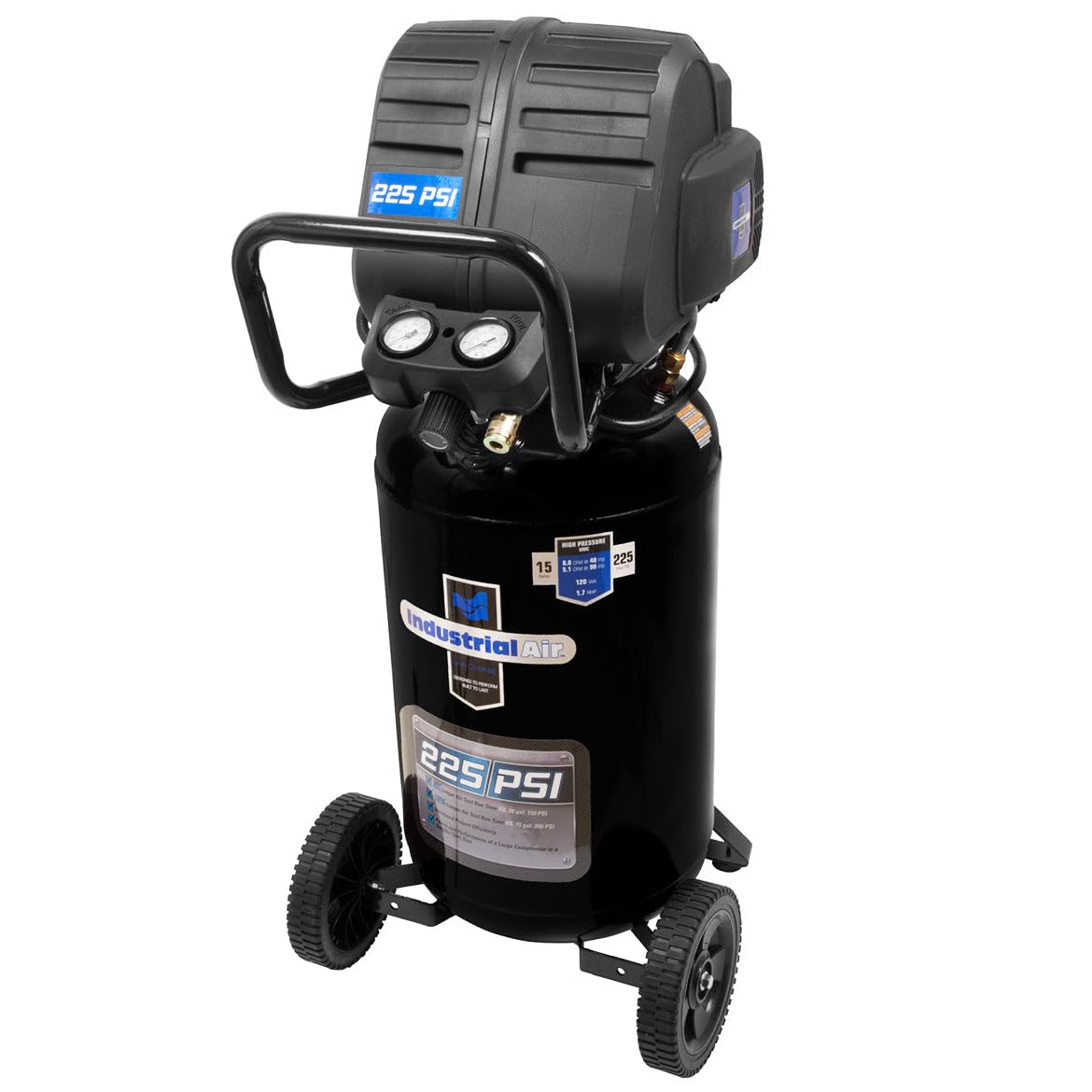 Industrial Air 15 Gal. 225 PSI Portable Electric Air Compressor, Black (C151I)