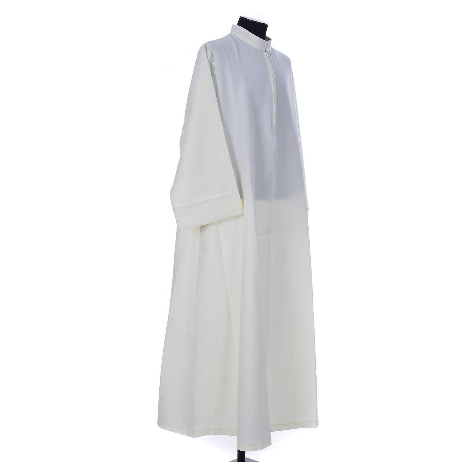 Holyart Camice avorio 100% poliestere semplice cerniera davanti