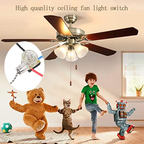 Zing Ear Interruptor de ventilador techo ZE-110 de 3 vías con cables recambio cadena Hunter 4