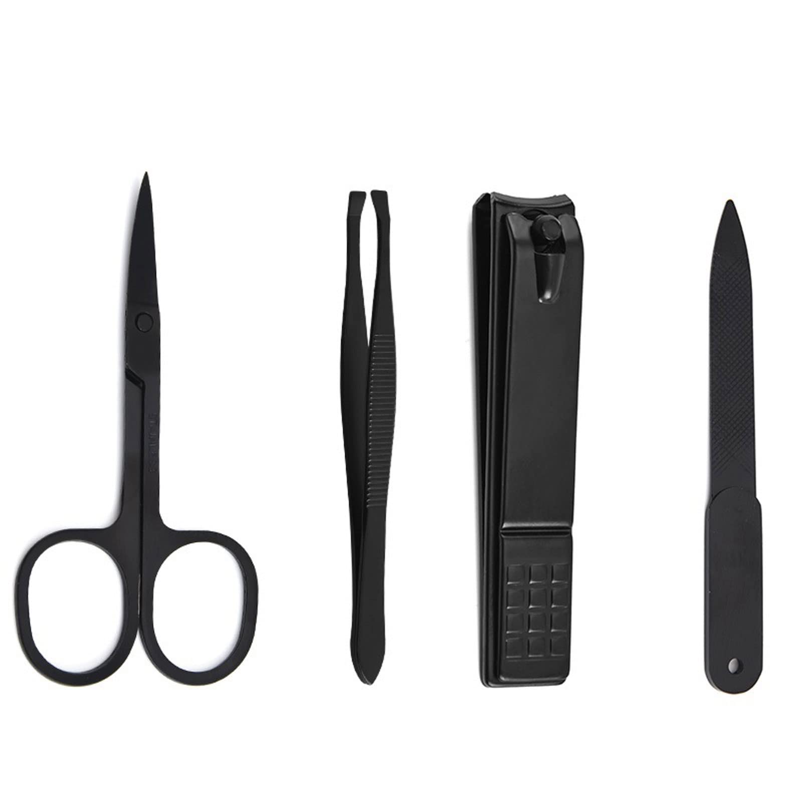 JINGYAN Cortaúñas Sistema de uñas profesional Set Pedicure Manicure Cutícula acero inoxidable tijera Pusher Pweezers Nail Architmers(Grijs)