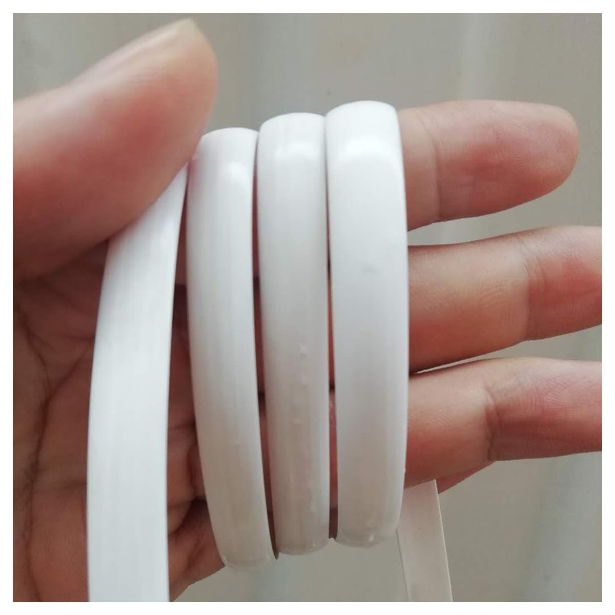 213ft PE Flat Rattan Woven Rope, Plastic Wicker Furniture Repair Rattan, Synthetic Rattan Replacement Material for Patio - White