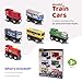 Maxim Enterprise 6-Piece Wooden Train Car Set – Classic Rolling Locomotive/Train Engines Compatible with Thomas Wooden Railway, Brio & Other Major Brand Wooden Trains