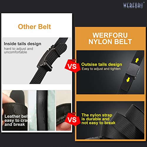 WERFORU Nylon Belt for Men Military Tactical Belt Canvas Outdoor Web Belt with Plastic Buckle2