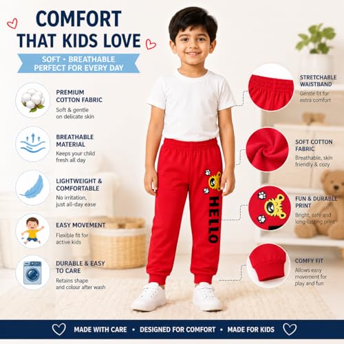 Image of NammaBaby Cotton Pajama Pants with All Over Print for Boys and Girls (Multicolor Designs)(Regular Fit)(Pack of 5)