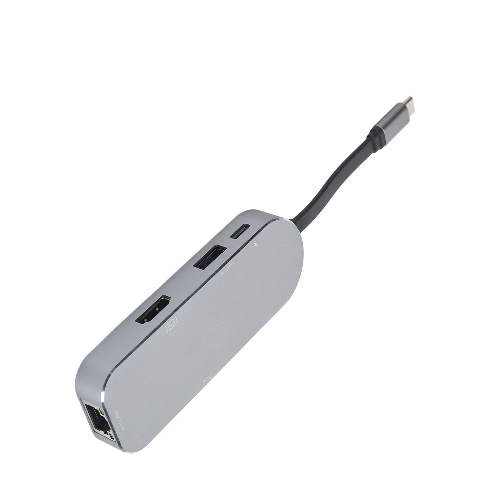 Docking station 7 in 1 con hub Type-C, docking station USB-C con display 4K HD, RJ45, doppia porta USB 3.0, ricarica PD, slot per schede SD e microSD, compatibile con, (Argento)