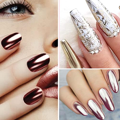 6 Colors Chrome Nail Powder Palette Holographics Laser Aurora Solid Mirror Nail Glitter Metallic Mirror Effect Powder Solid Magic Mirror Powder Gel Polish Pigment Nail Art Decorations Accessories #TOP2