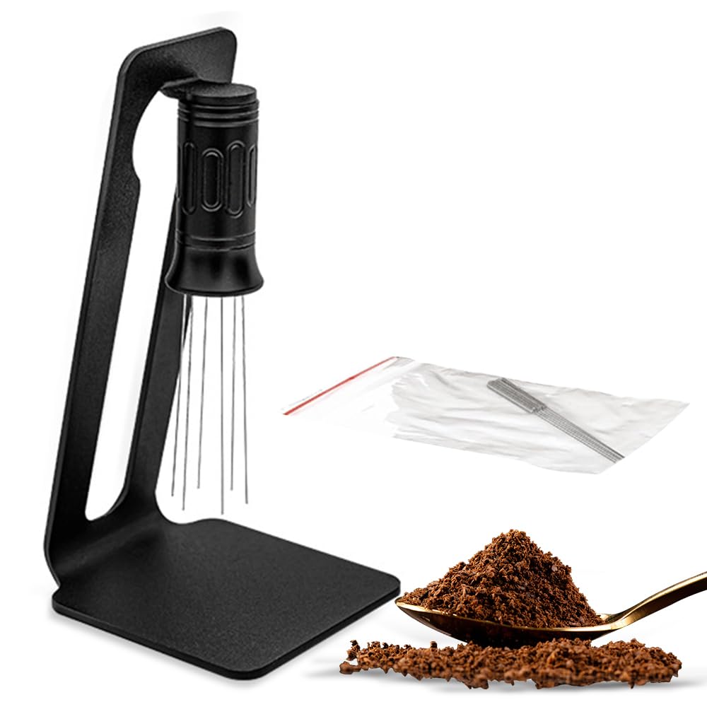 Labymos WDT Tool Espresso 6 s 0.4mm Coffee Distributor Coffee Stirrer Espresso Machine Accessories Distribution Tool with Stand Storage and 6 Spare s