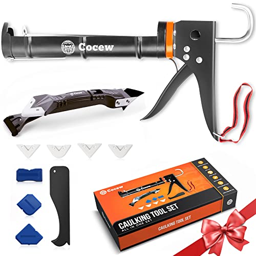 Cocew Caulking Tool Kit, Smooth Caulk Gun and Sealant Finishing Tool