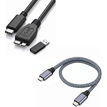 External Hard Drive Cable,USB 3.0 Micro Cable & USB-C to USB-C Data Cable