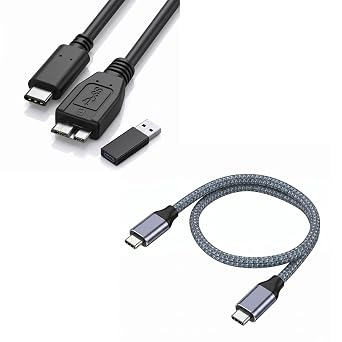 External Hard Drive Cable,USB 3.0 Micro Cable & USB-C to USB-C Data Cable