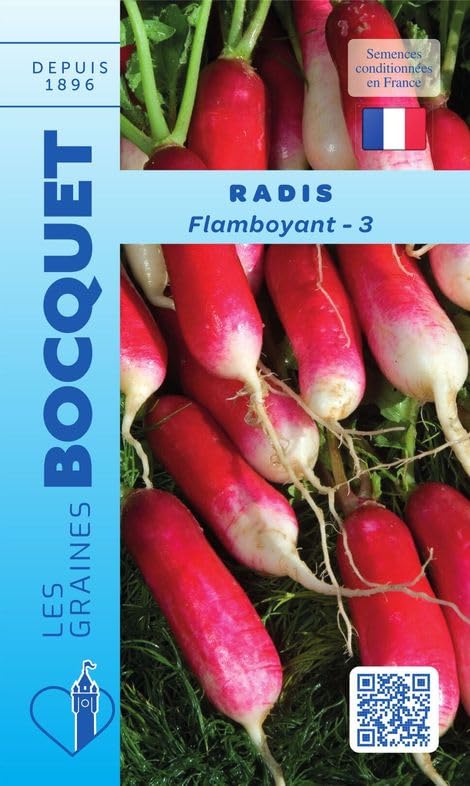 Sachet de graines de Radis demi long Flamboyant-3-10 g - légume racine - LES GRAINES BOCQUET