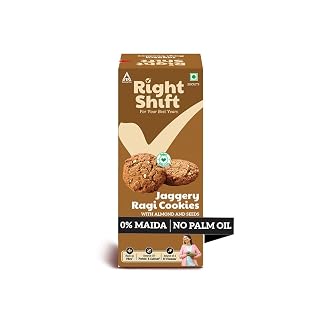 Right Shift Jaggery Ragi Cookies, 3x100g | No Palm Oil, No Maida, No Refined Sugar | High Fibre Digestive, Protein and Calcium Biscuits | Guilt Free Snacks for Adults