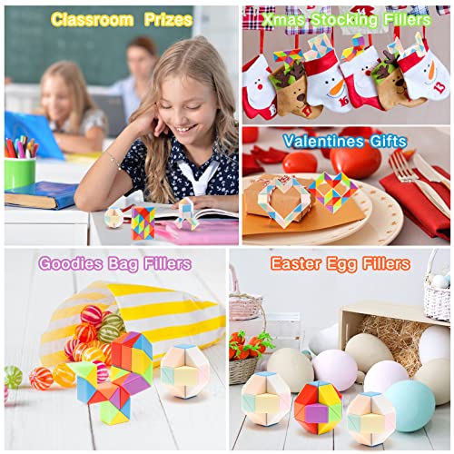 Ganowo 24 Pack Mini Fidget Snake Cube Mini Twist Puzzle Favors Cubes Magic Speed Cubes Toy For Kids Party Favors，Goody Bag Fillers, Party Supplies #TOP3