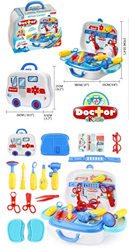 Image of Magicwand Pretend Play Carry Along Doctor Play Set for Kids 【No Stethoscope】【14 Pcs & 7 Stickers】【Made in India】