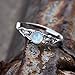 Angol Genuine Moonstone Ring Sterling Silver for Women Rainbow Moonstone Thumb Ring Minimalist Statement Band Finger Ring Dainty Trendy with Box