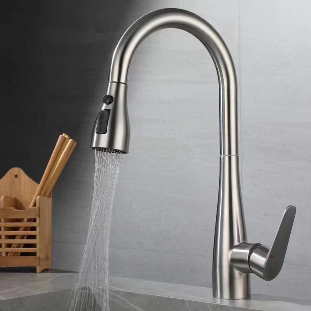 Kitchen Faucet with Pull Down Sprayer , Stainless Steel Brushed Nickel