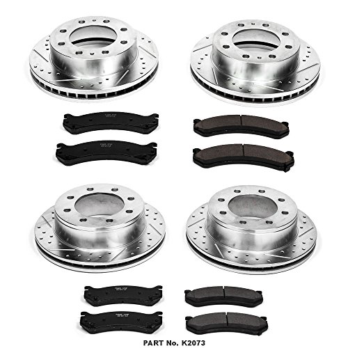 Power Stop K2073 Front And Rear Z23 Carbon Fiber Brake Pads With Drilled & Slotted Brake Rotors Kit #TOP1