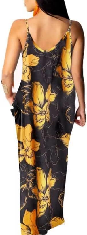 BOGURST Women's Casual Summer Maxi Dresses Sleeveless Adjustable Spaghetti Strap Loose Plus Size Dresses - Image 3