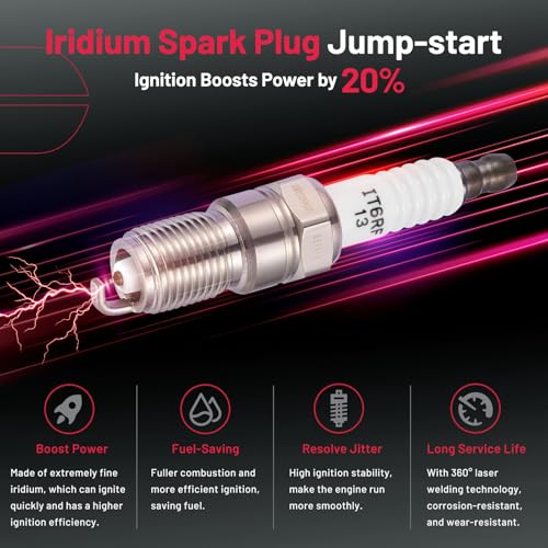 Image of BDFHYK 2 Ignition Coil Pack DG530 and 8 Iridium Spark Plug SP432 Compatible with Ford E150 F150 F250 Explorer Mustang, Compatible with Lincoln Mark VIII Town Car,Cougar Coil for C924 DG449 EE03A