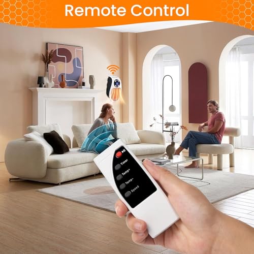 Space Heater, Small Plug in Electric Heater, Remote Wall Outlet Electric Space Heater with Adjustable Thermostat and Timer and Led Display, Compact for Office Dorm Room (Mixed) by M MITLINK - Image 5