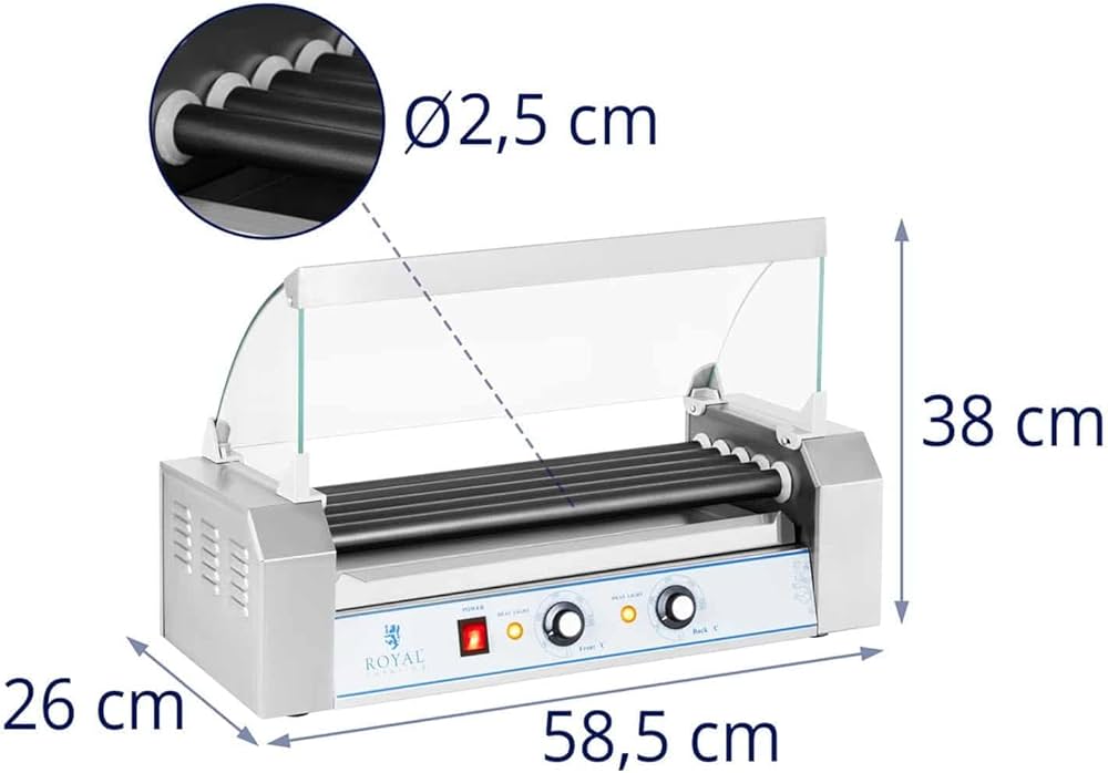 Royal Catering ® Grill Rolkowy 9 Rolek Hurtownia Sklep Cena Tanio