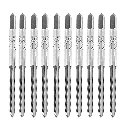 Aexit 10 Pcs Dies Square Head HSS M2 Flutes Hand Screw Thread Round Threading Dies Metric Taps