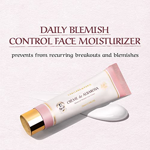[Challans De Paris] Crème De Albarosa Advanced Daily Blemish Control Skin Care Facial Cream, For Clearer And Rejuvenating Skin, Prevent Breakouts & Blemish Recurrence For All Skin Types, 2.54 Fl Oz. 기미 제거 화장품 #TOP1