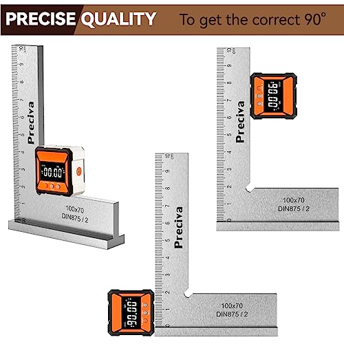 Precision Square Right Angle Blocks, Preciva 90 Degree Angles Ruler Square for Engineer Carpenter, Layout Hand Measuring Tool with Scale for Machine Set-Up and Laboratory Use - Image 3