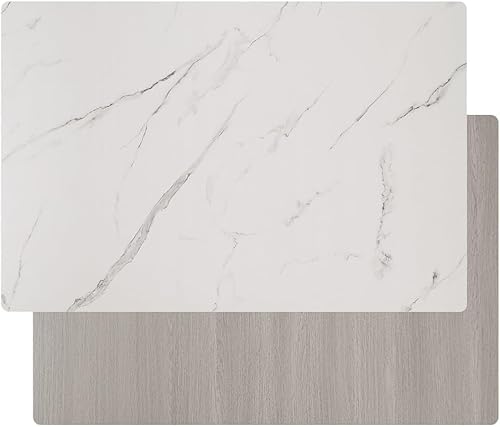 こたつ天板 天板単品 長方形 両面使える リバーシブル 木製 天板のみ (120×80, マーブルホワイト/ウッドグレー)