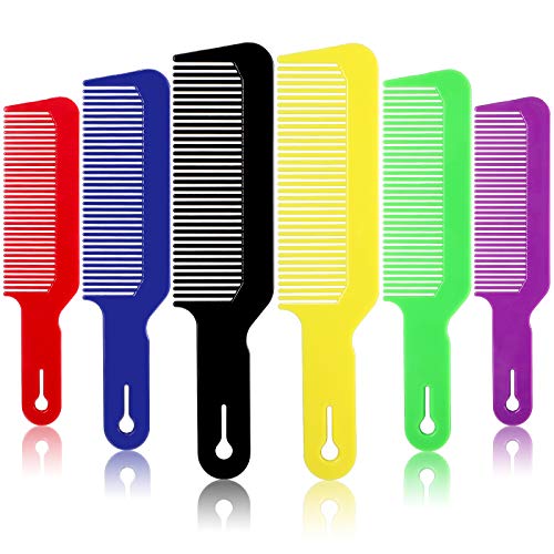 6 Packs Barber Combs, Barberology 9 Inch Clipper Combs Flat Top Clipper Combs Barber Blending Comb Heat Resistant Hair Cutting Combs for Clipper-Cuts And Flattops (Assorted Colors)