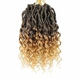 Deep Faux Locs Crochet Hair 10 Inch 8 Packs Goddess Locs Faux Locs Soft Locs Crochet Braids with Curly Ends Pre Looped Deep Wavy Crochet Hair for Black Women(T27)