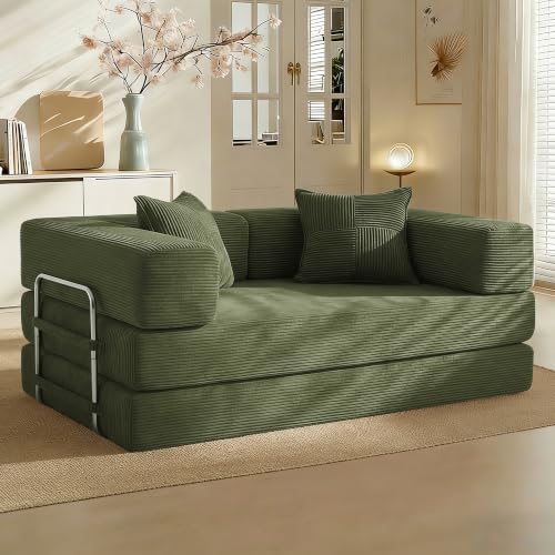 Vipbear Divano Letto 160cm, Divano Letto 2 Posti Componibile Boneless Couch