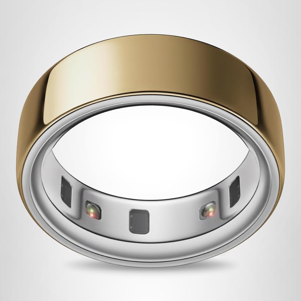 Oura Ring 4 - Gold - Size 8 - Sleep, Activity, Women’s Health, AI Advisor, Up to 8 Days of Battery Life, Size Before You Buy, Android & iOS Compatible: Metallic Gold 8