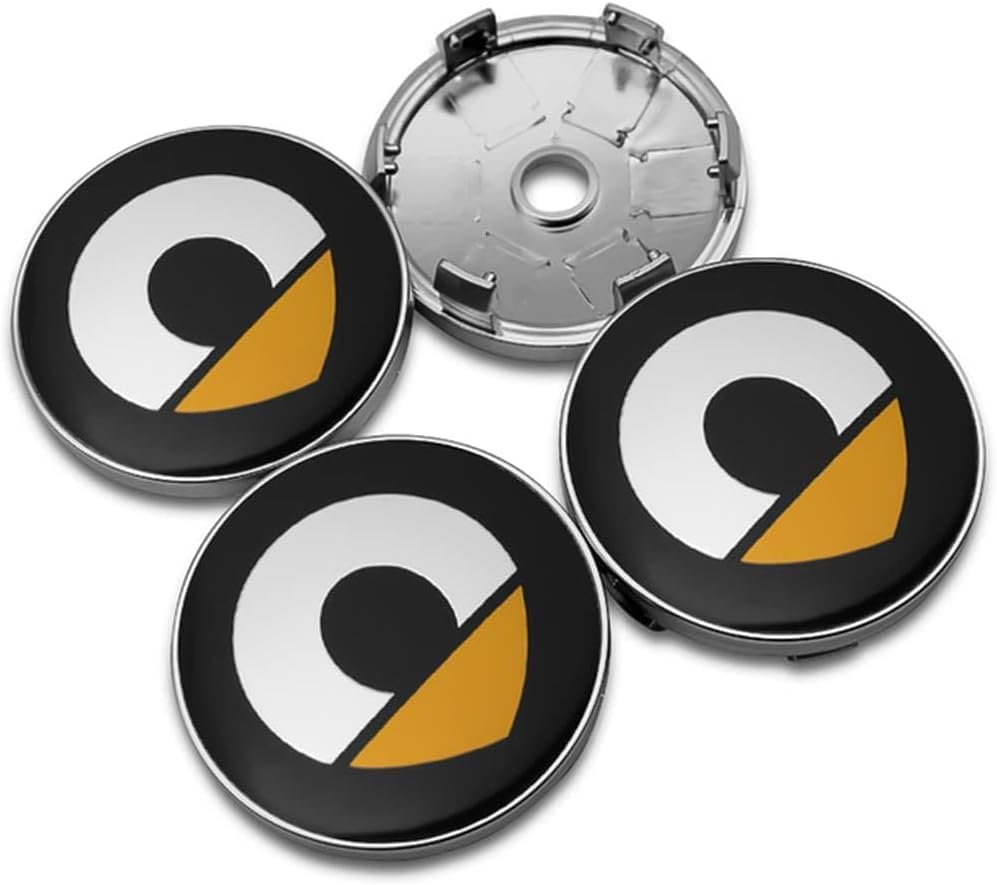 4 Coprimozzi Auto Da 75mm - In Lega E ABS, Con Adesivo, Impermeabili E Antipolvere, Per Decorazione Ruote