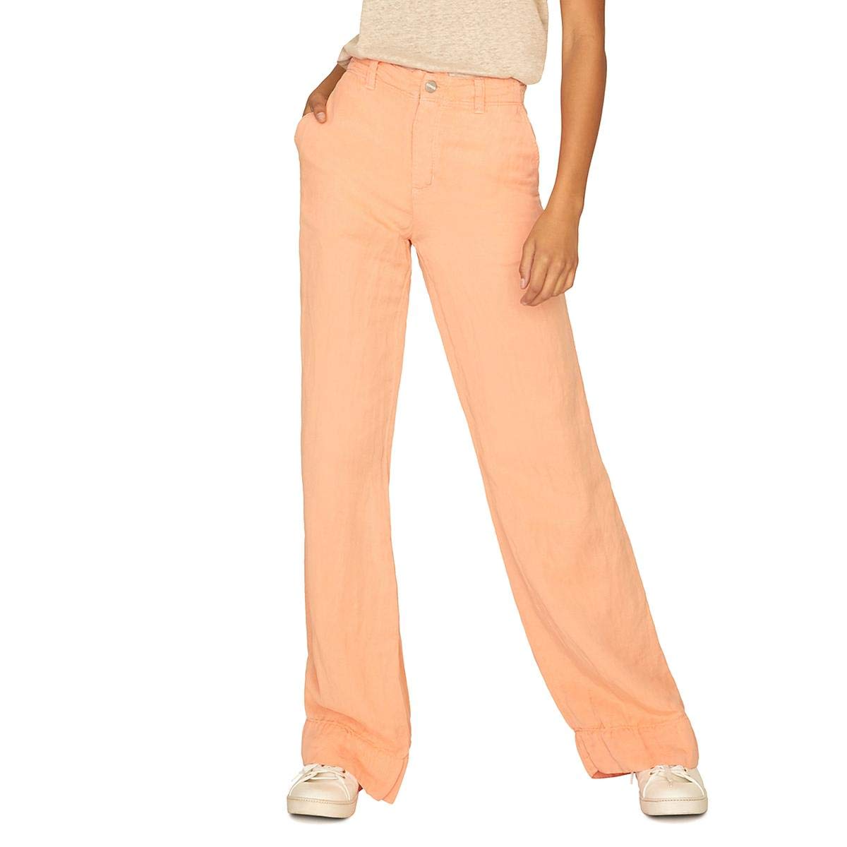 Sanctuary Womens Linen Casual Wide Leg Pants