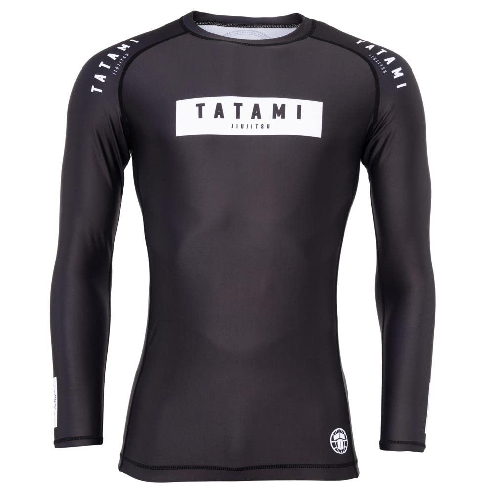 Tatami Fightwear Athlete Long Sleeve BJJ Rash Guard, Flexible Compression Top Training Jiu-Jitsu Quick Dry Protective Breathable Lycra Rash Guard for BJJ, MMA, Kickboxing