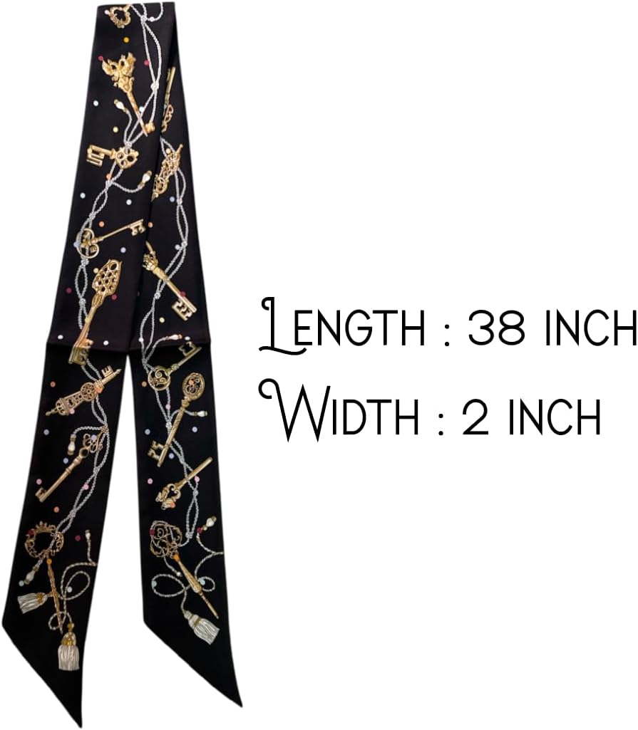 100% Quality Silk Fashion Handbag Handle Ribbon Scarves Neck Scarves Skinny Ribbon Twill Scarf Bag scarf for women image 4