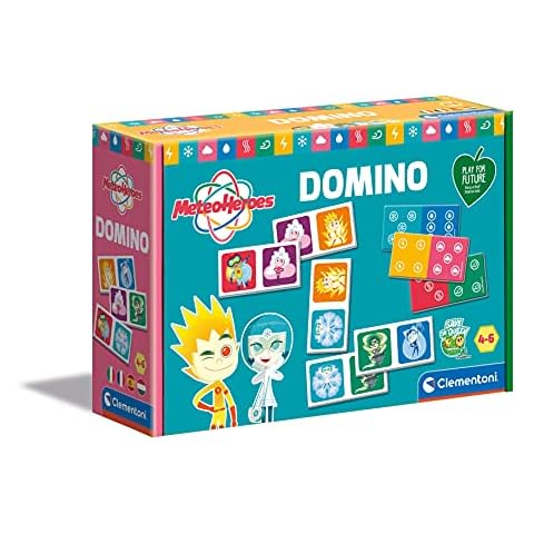 Clementoni - 16346 - Meteo Heroes - Domino, Logikspiel - Domino Karten - Lernspiel 4 Jahre Cover