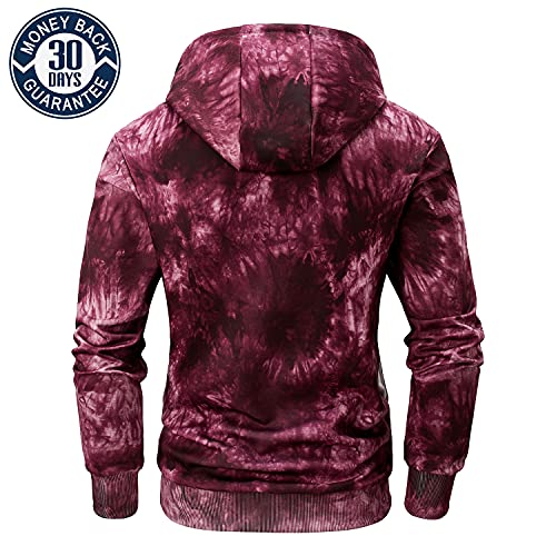 AFILOK Men's Tie-Dye Pullover hoodies Sweatshirt Super Soft Comfy Tops color block hoodie Hooded WIth Pocket2