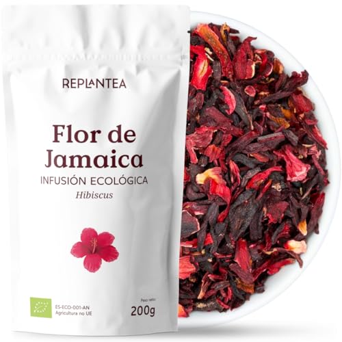 FLOR DE JAMAICA ECOLOGICA 200g (+100Tazas) | Infusión de Hibisco, Agua de Jamaica, Té Frio o Cocina REPLANTEA