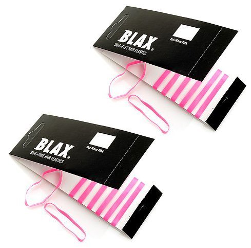 Blax Pink Hair Elastics – Snag-Free Seamless Hair Ties, No-Damage Hair Rubber Bands, 4mm 8 Count (Pack of 2)