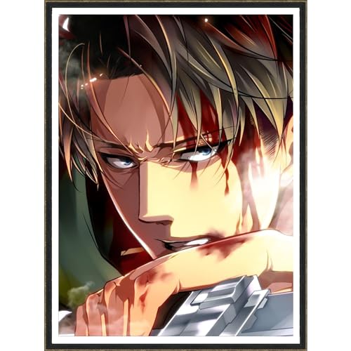 VINTORI クロスステッチキットセット 進撃の巨人 11CT 3ストランド 40X50cm 刺繍シート リヴァイ 装飾居間寝室 ギフトに最適 テキスタイルアート 贈り物に最適 しんけ進撃の巨人 全巻セット