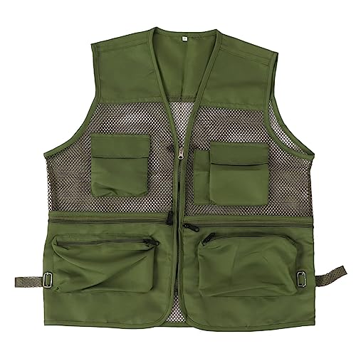 Chaleco de pesca de malla, Chaleco de bolsillo múltiple para hombres Chaleco de verano transpirable duradero Chaleco informal para pescar acampar al aire libre para acampar de pesca al aire libre
