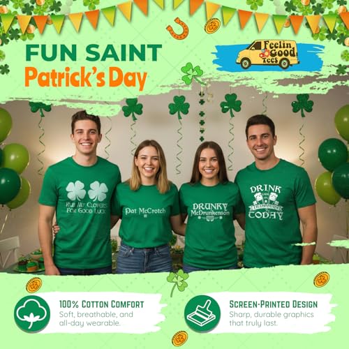 Clover Funny Face St Patricks Day T-Shirt | Saint Paddy Shamrock Shirts for Men | St Pattys Shirt Apparel | Irish Pride Soft & Comfortable Fit T-Shirts XL Irish30